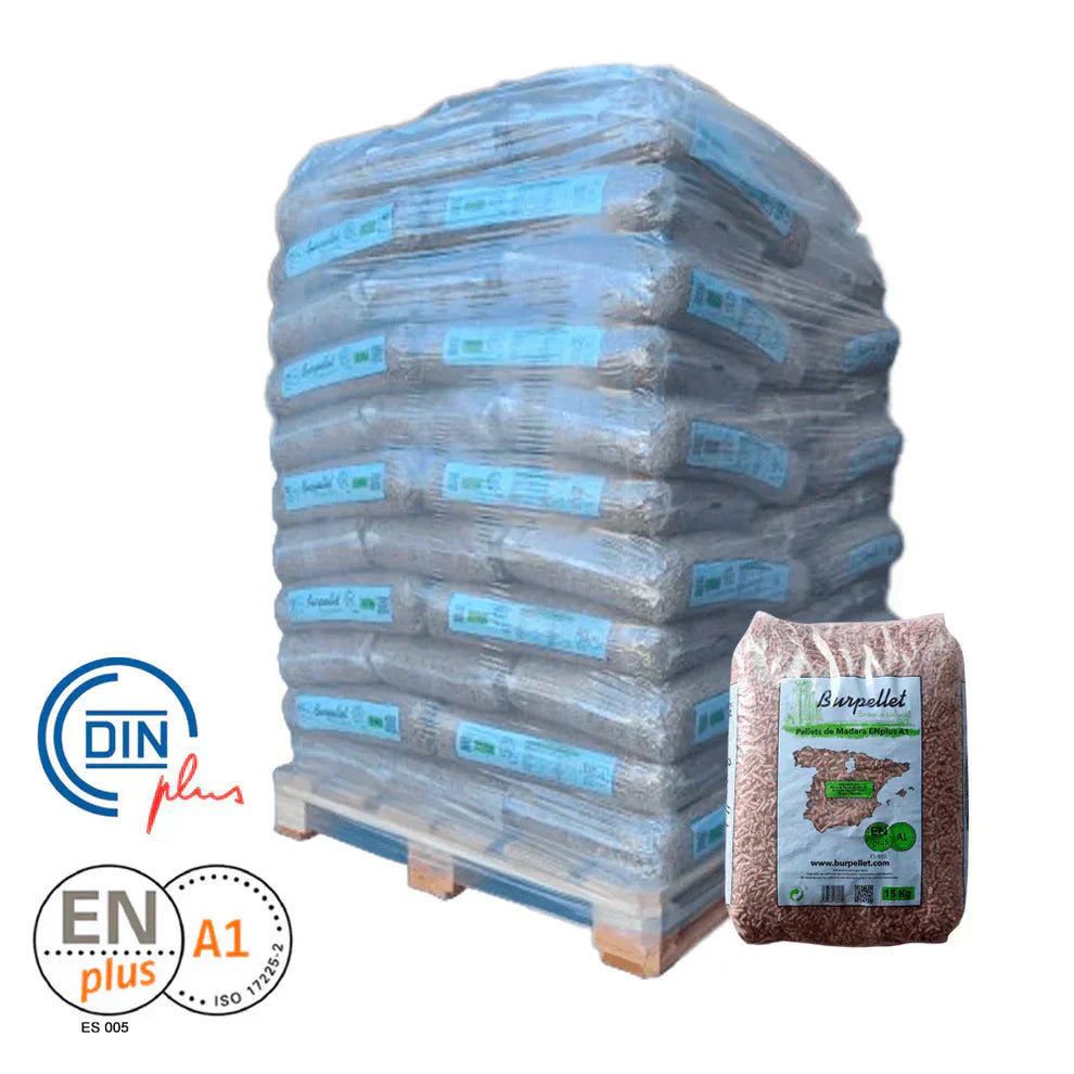 Burpellet -2 Paletten von 144 Sacos certificado Enplus 15 kg
