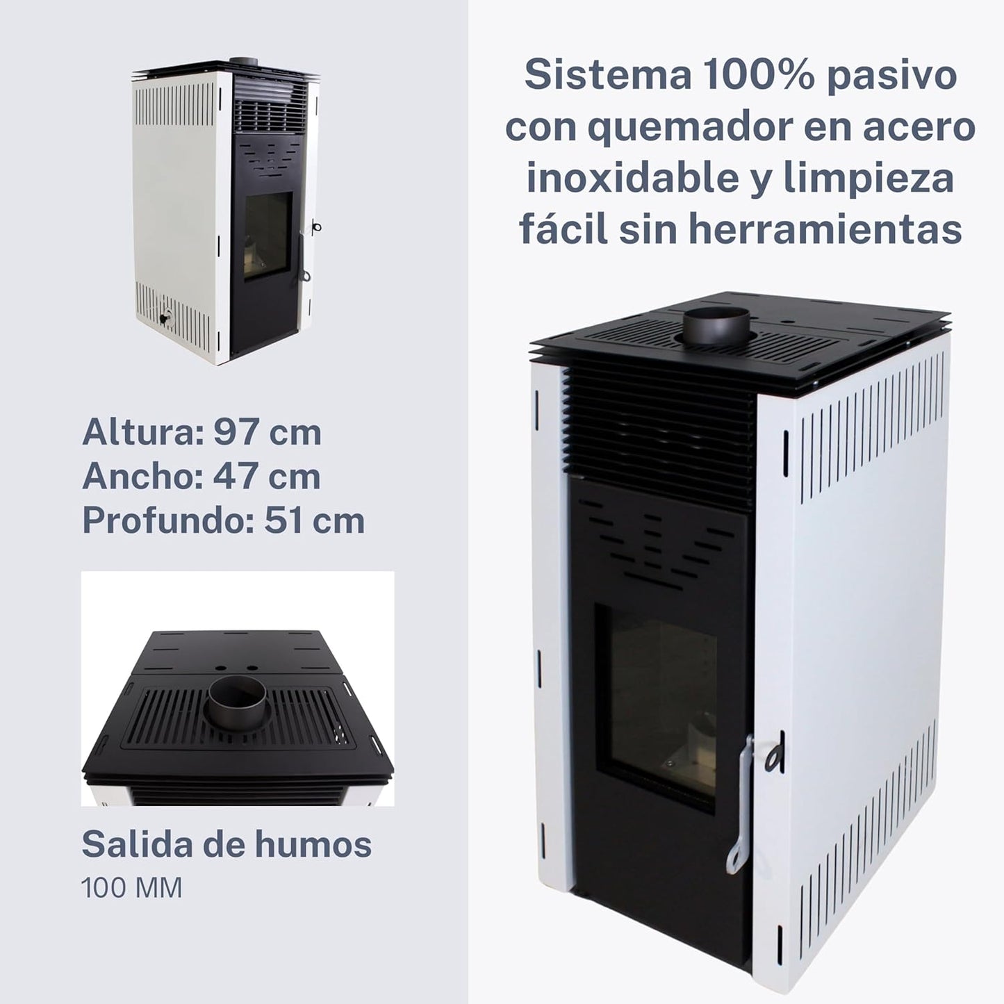 Estufa de pellets ventilada Cero REM